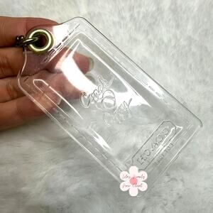 3" COACH Poppy Clear Fob Bag Charm Hang tag Hangtag